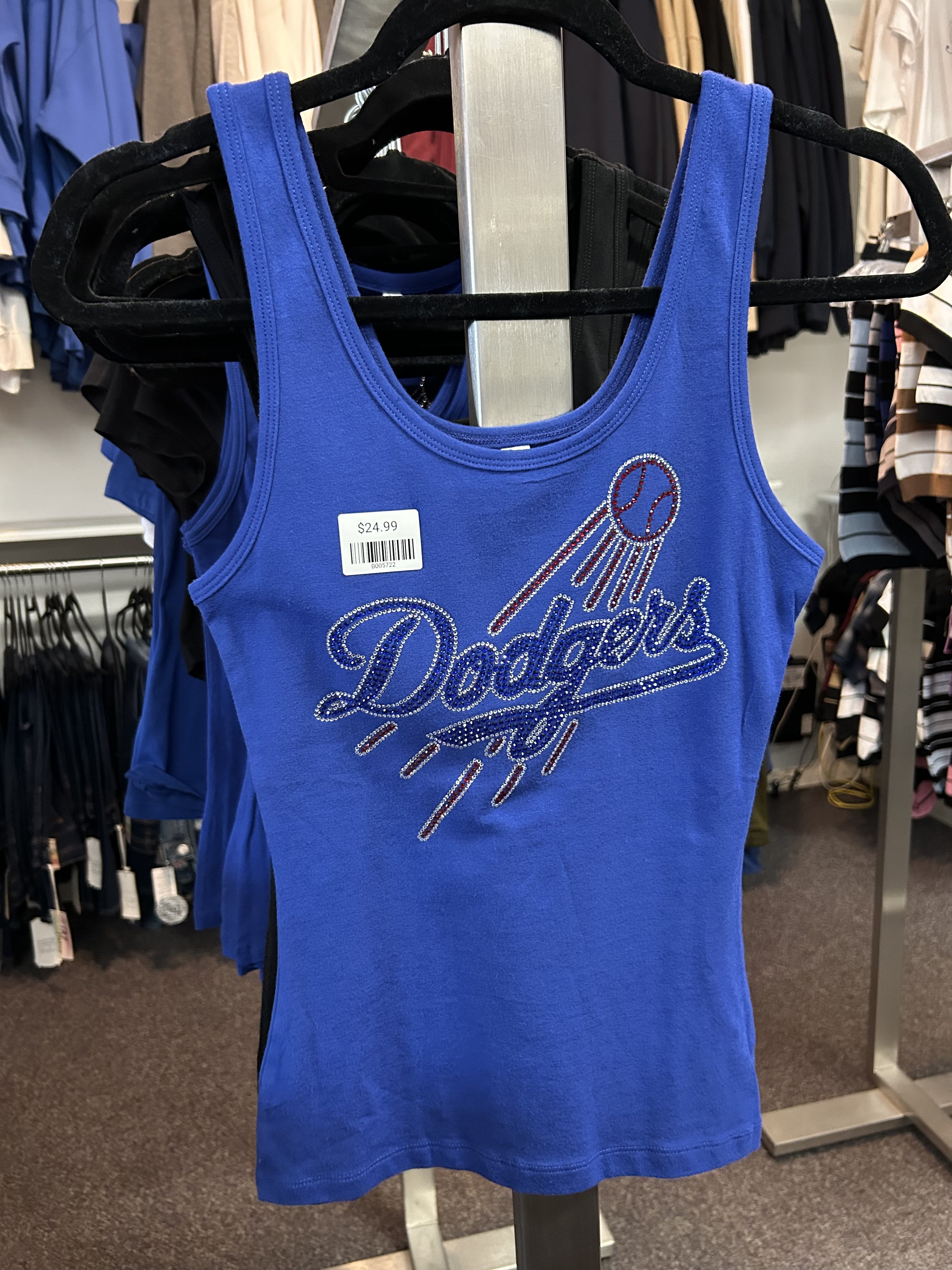 LA Dodgers Rhinestone Tank Top - Blue