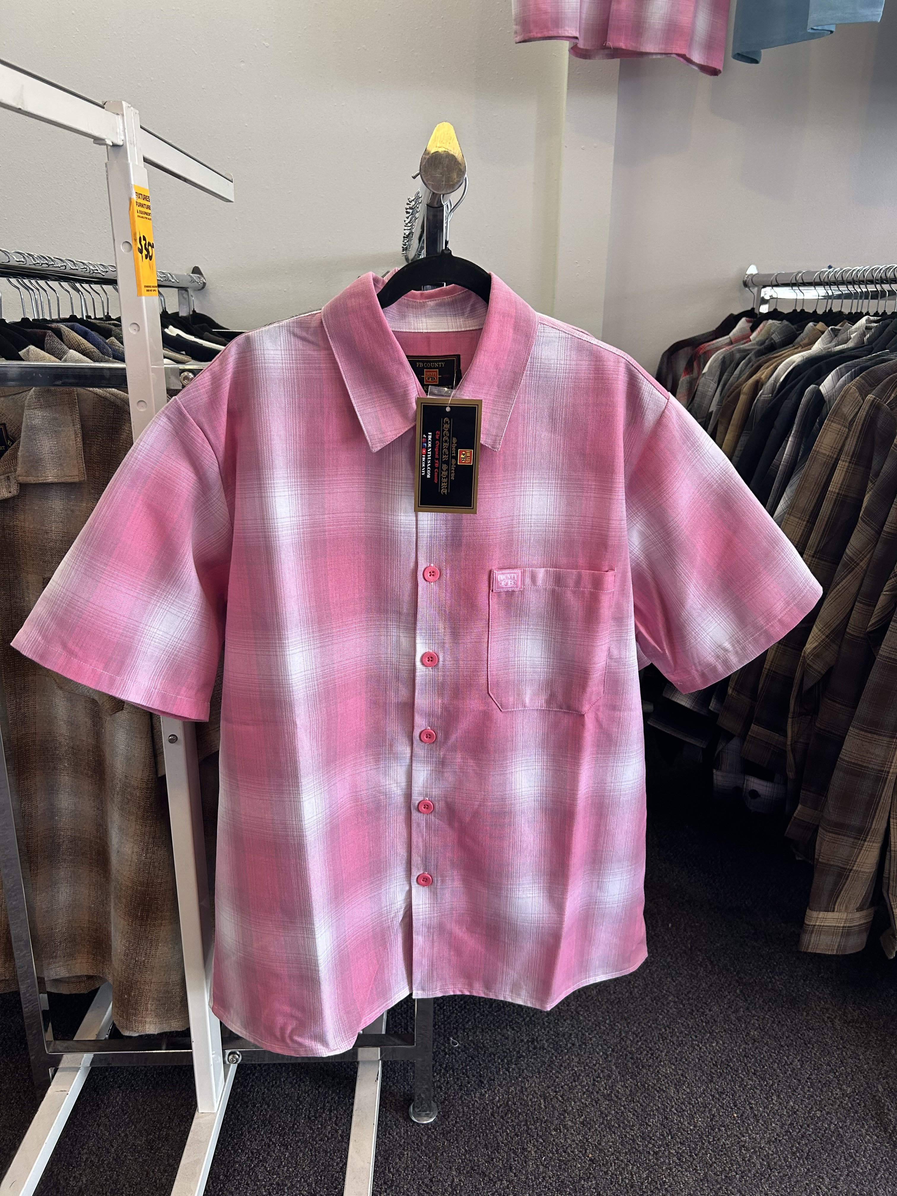 FB County Checker Flannel - Pink/White