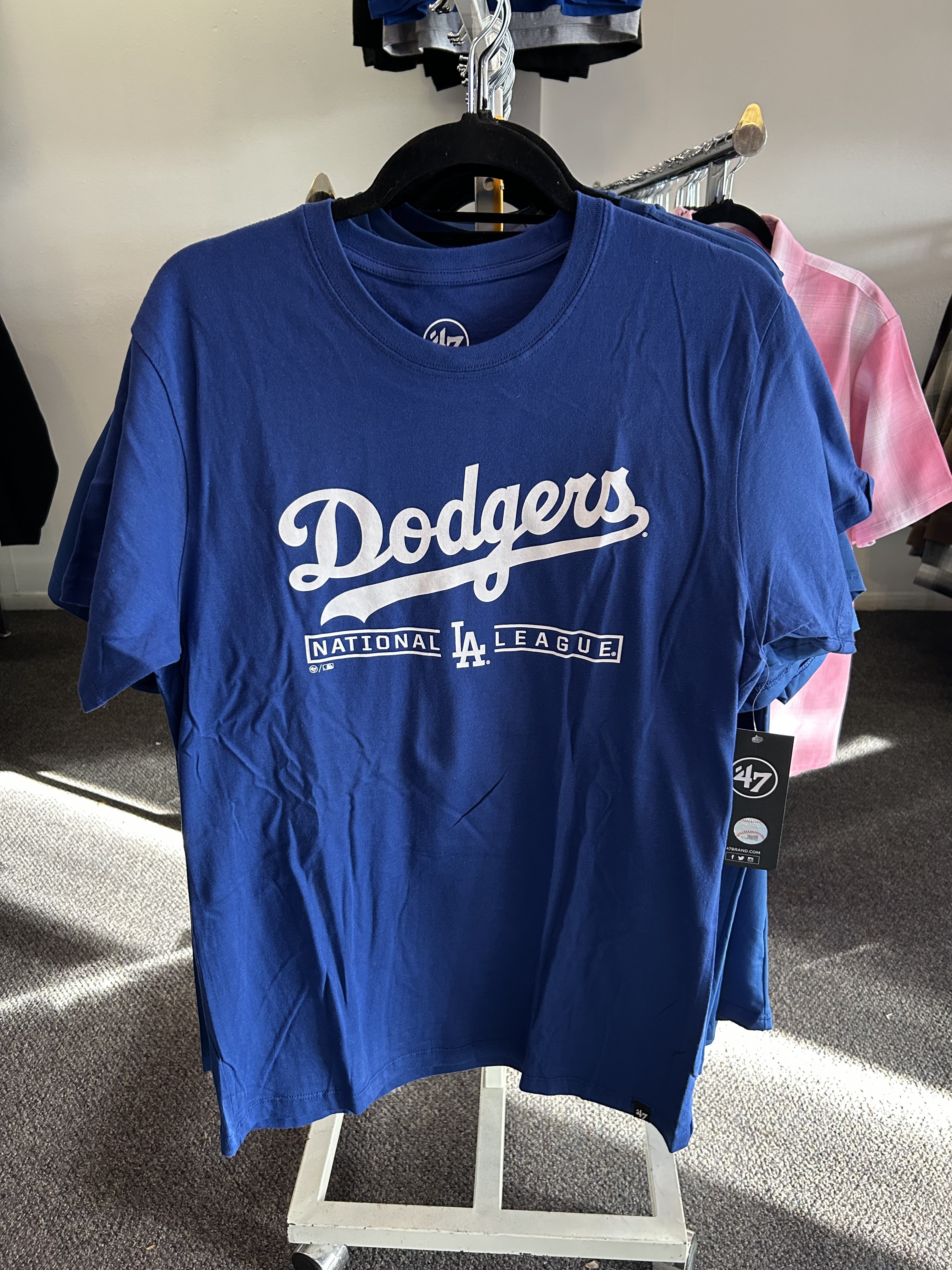 LA Dodgers T Shirt - Blue (Script Logo)