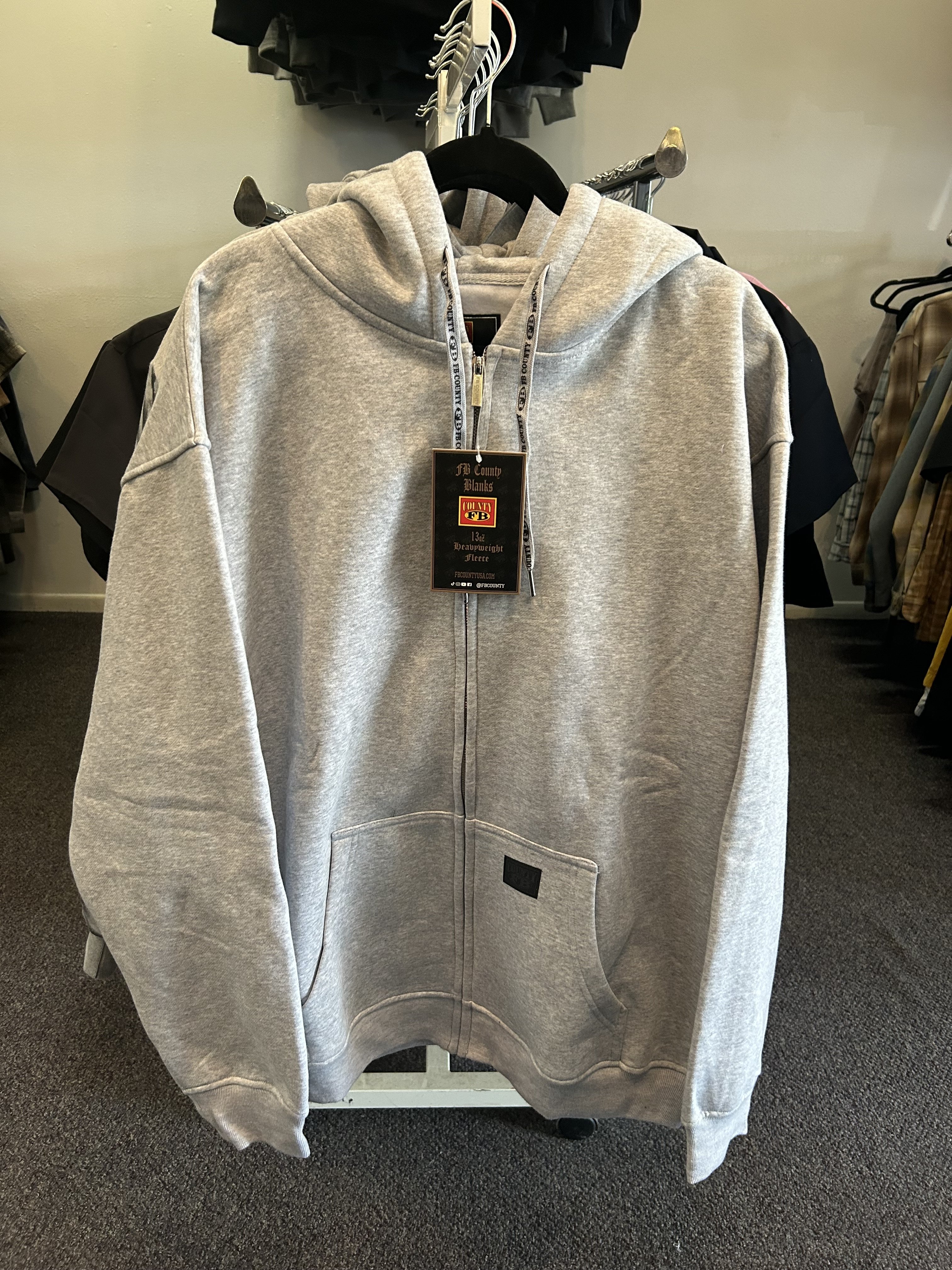 FB County Heavyweight Zip Hoodie - Heather Grey