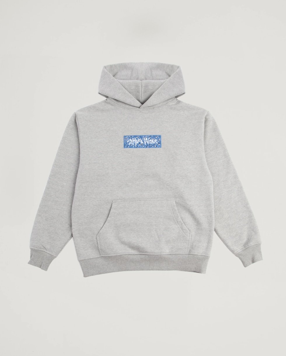 Shaka Wear Paisley Hoodie - Heather Grey/Blue