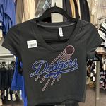 LA Dodgers Crop Top Shirt - Black